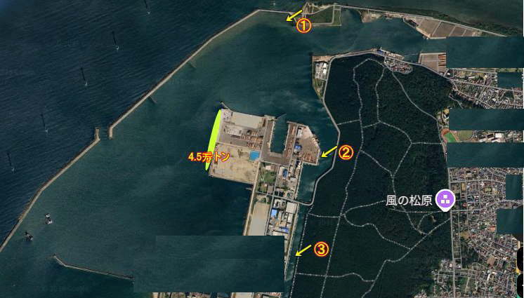 能代港 採水地点