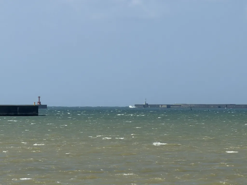 能代港の濁りのグラデーションと稚鮎の越冬生育エリア